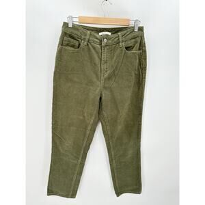 Pacsun Womens Corduroy Mom Pants Size 28 Olive Green High Waisted Casual Fall